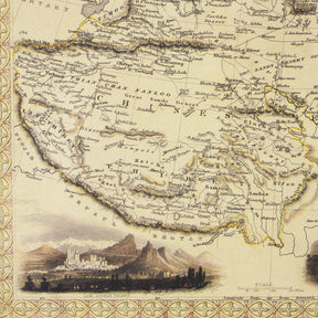 Framed Map Print of Tibet, Mongolia & Mandchouria