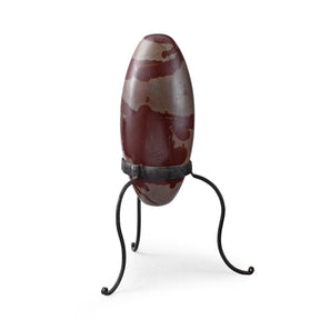 Stone Shiva Lingam on Iron Stand - Ca 1900's