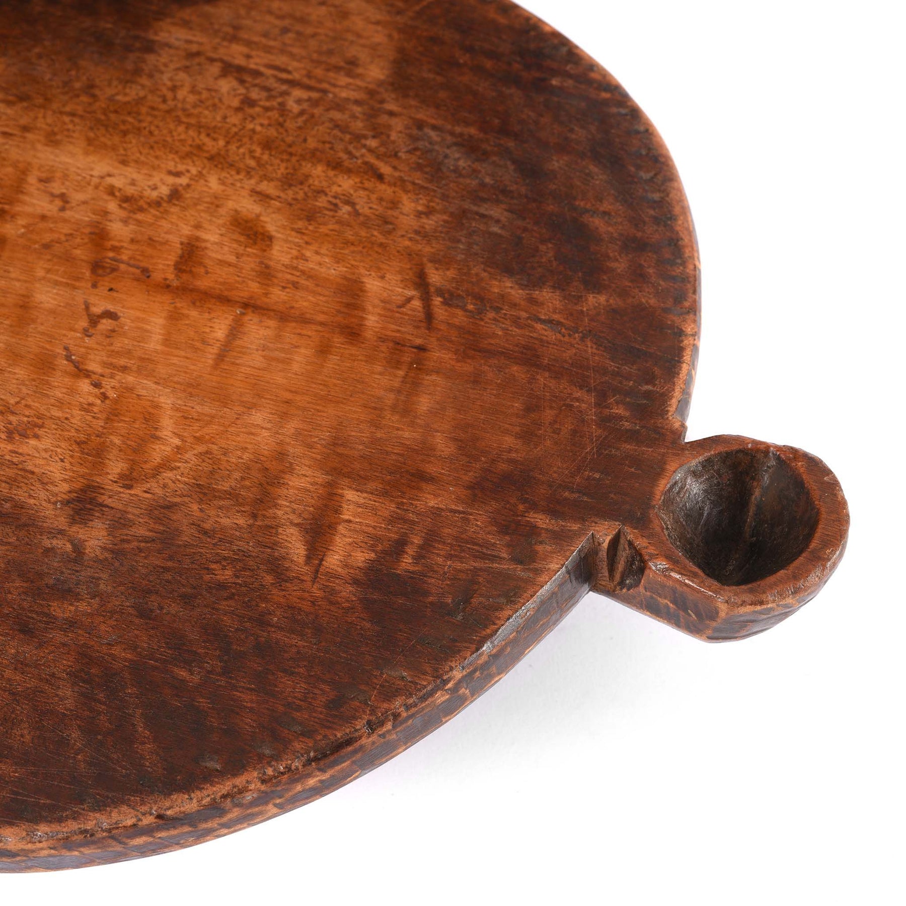 Carved Teak Chapatti Board From Banswara Tribal Region - Ca 1920's