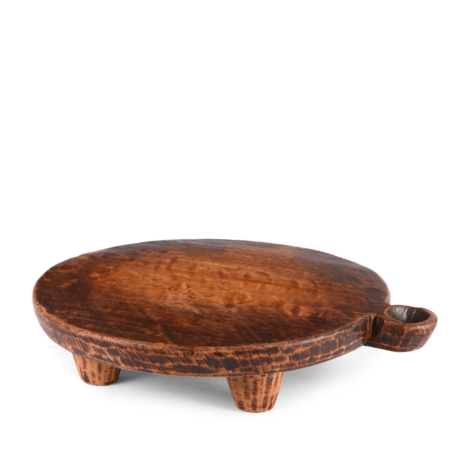 Carved Teak Chapatti Board From Banswara Tribal Region - Ca 1920's