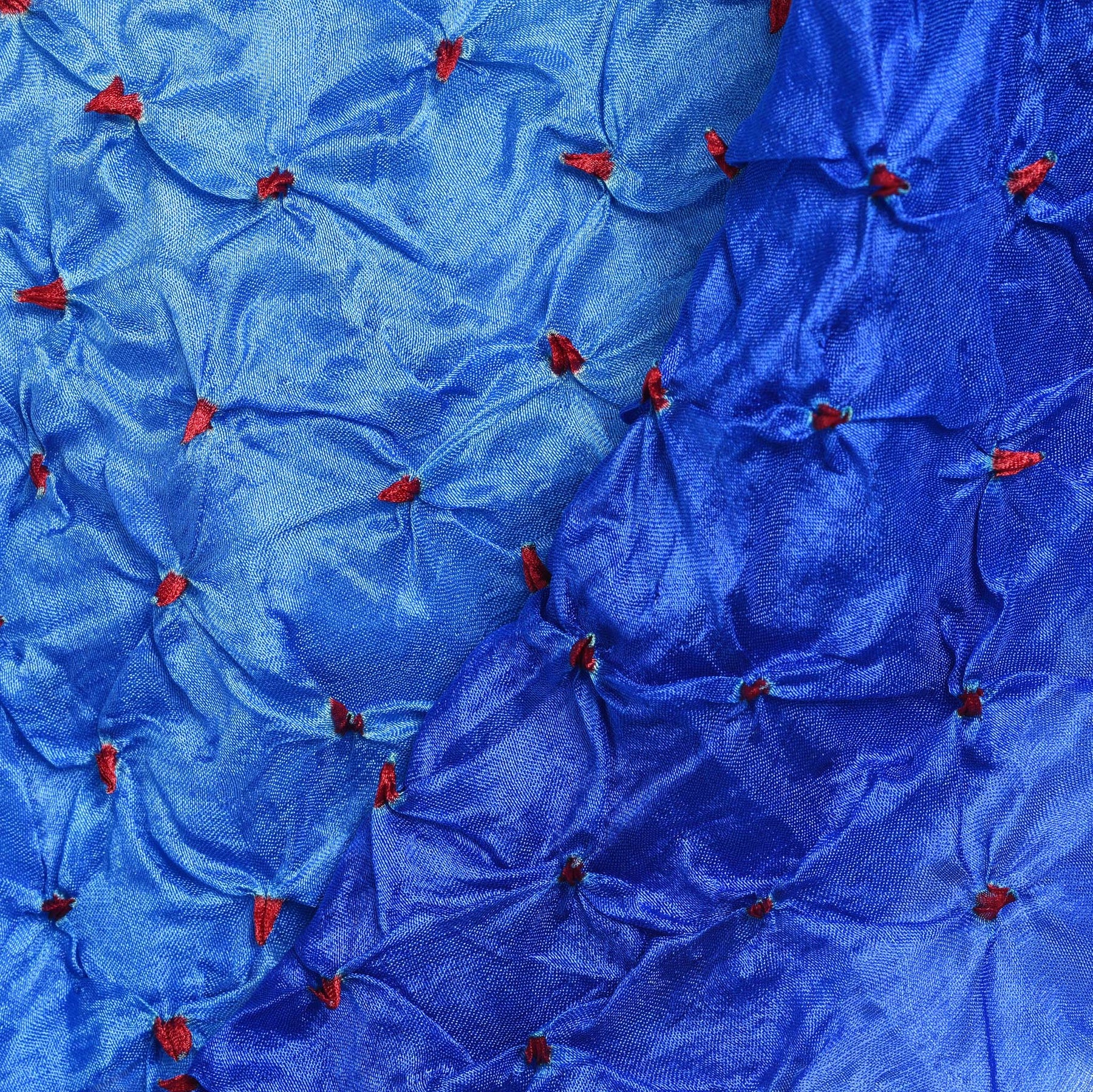 Silk Scarf - Sky Blue Bandhani From Rajasthan