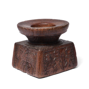 Candle stand Made From Old Indian Teak Seed Drill - 19thC