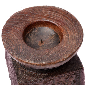 Candle stand Made From Old Indian Teak Seed Drill - 19thC