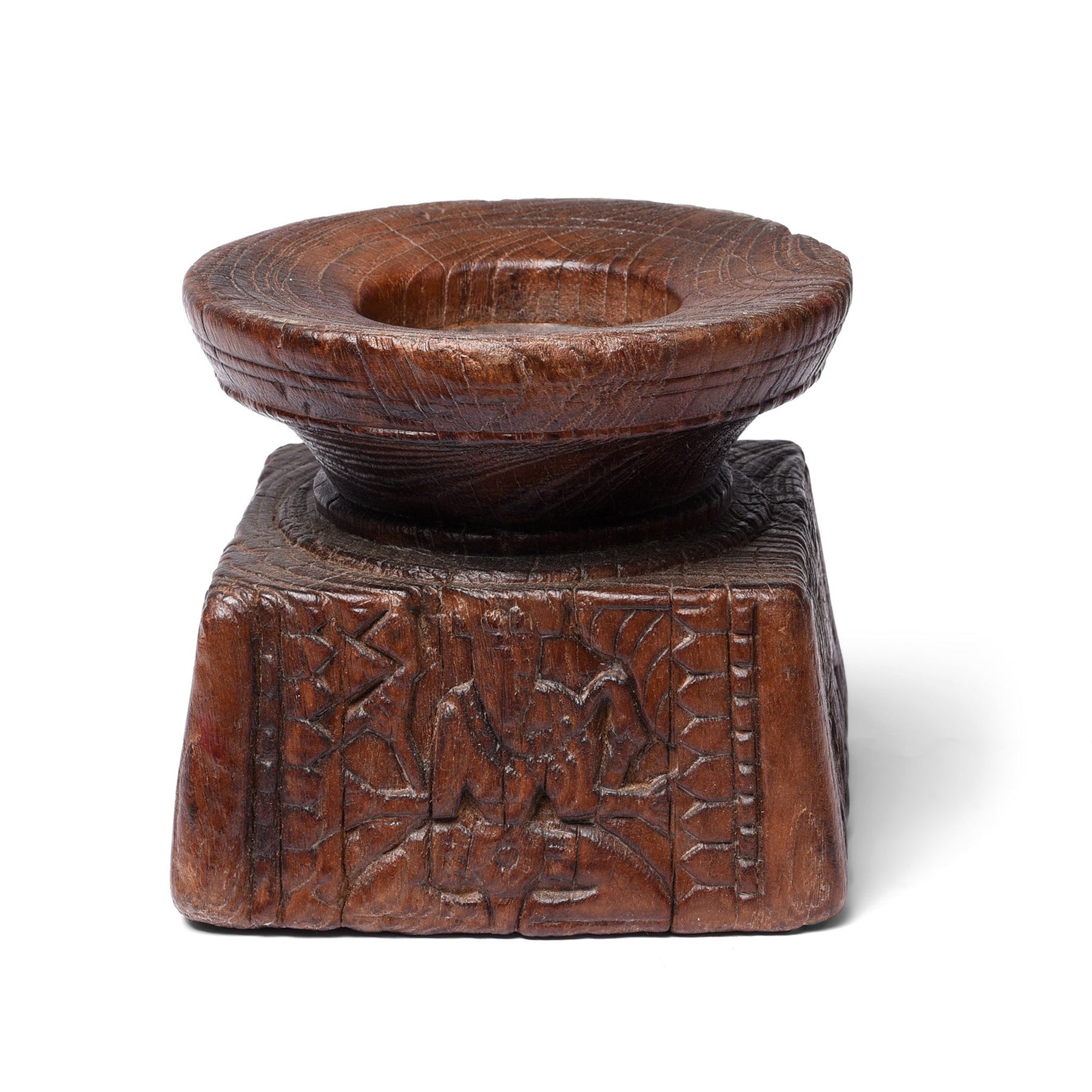 Candle stand Made From Old Indian Teak Seed Drill - 19thC