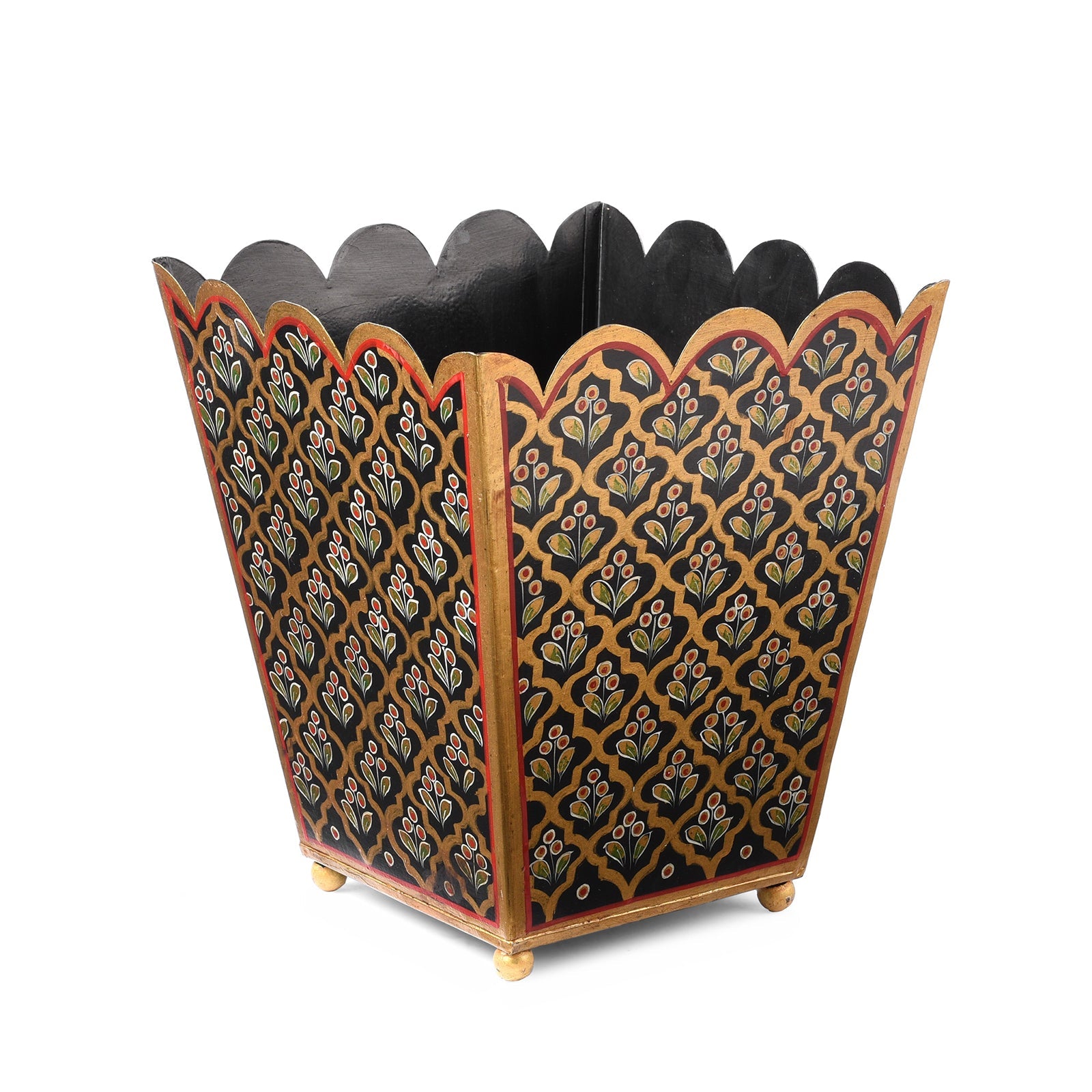 Painted Toleware Waste Paper Bin / Planter