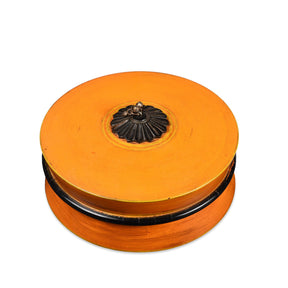 Indian Orange Lacquer Pot