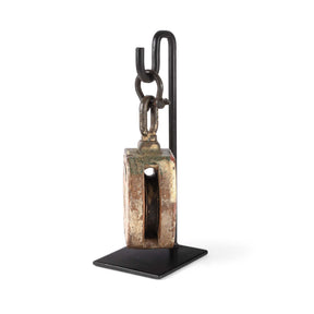 Old Teak Ships Pulley From Gujarat - Circa 1910