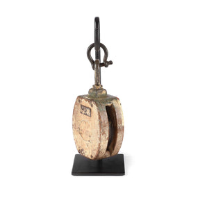 Old Teak Ships Pulley From Gujarat - Circa 1910