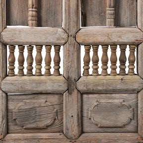 Carved Teak Window Shutter From Hyderabad - 19th Century