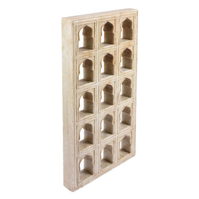 White Marble Lamp Niche (15-Way) - Mughal Style