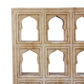 White Marble Lamp Niche (15-Way) - Mughal Style