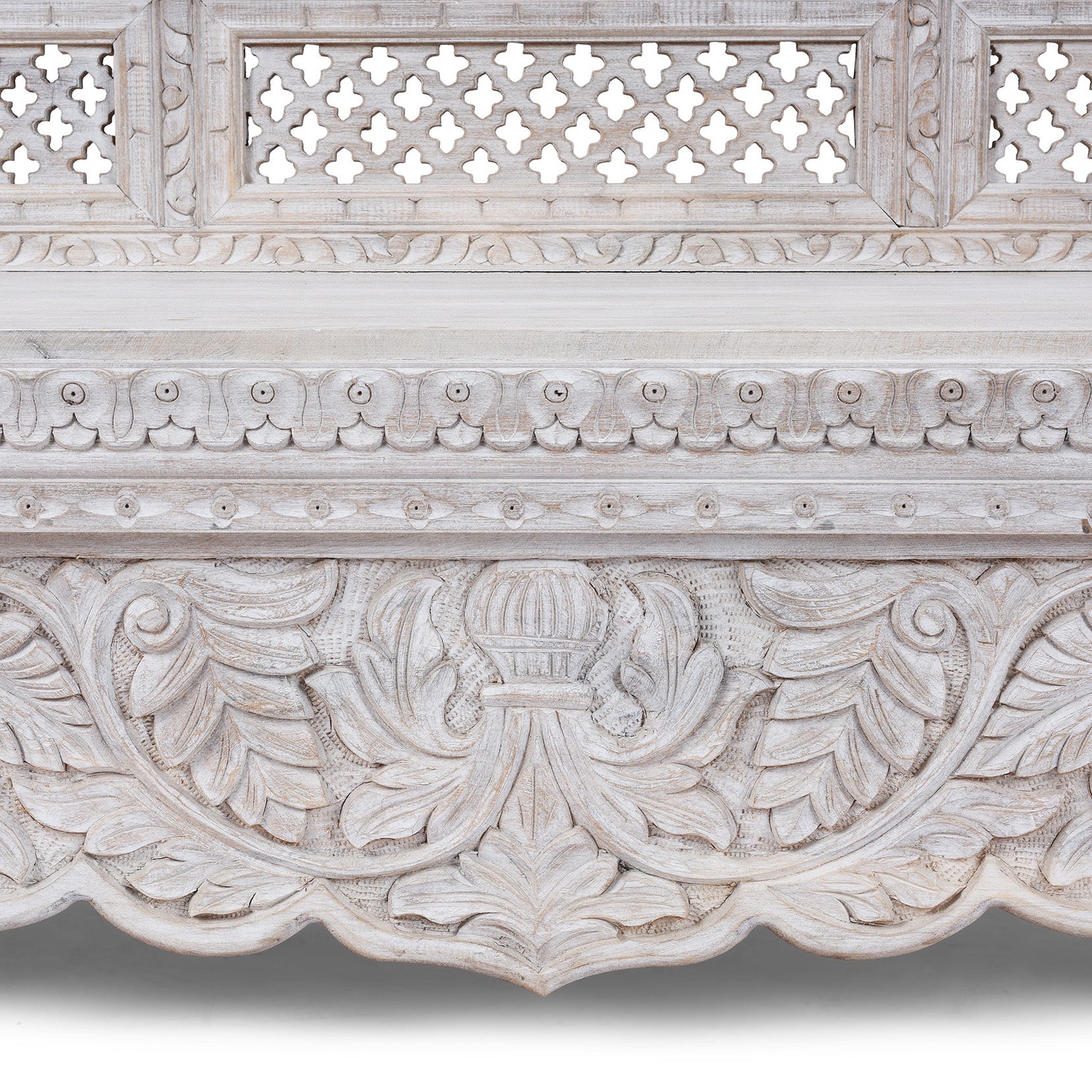 Carved And Limed Mango Wood Daybed