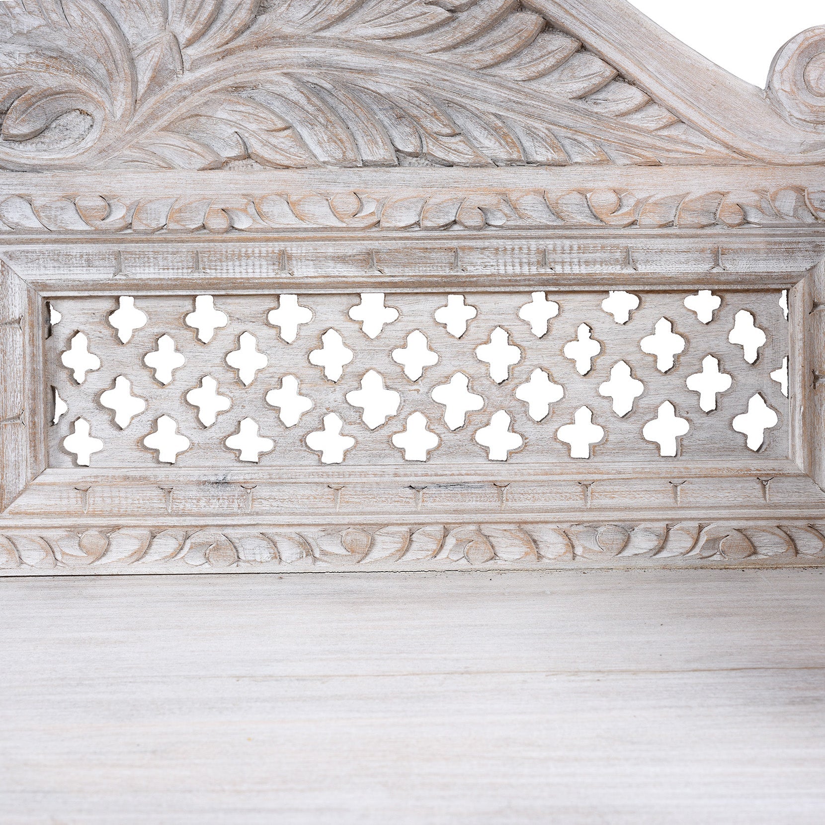 Carved And Limed Mango Wood Daybed