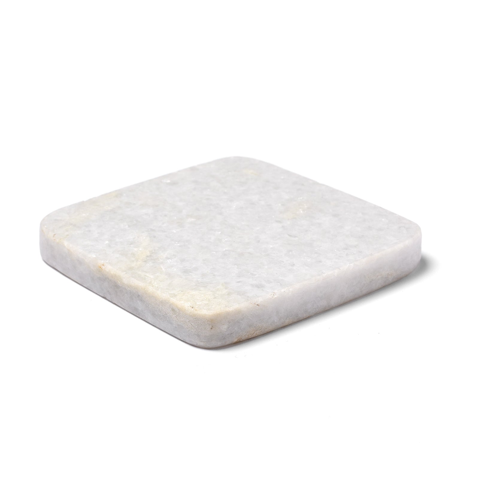 White Marble Square Coasters - Set Of 4