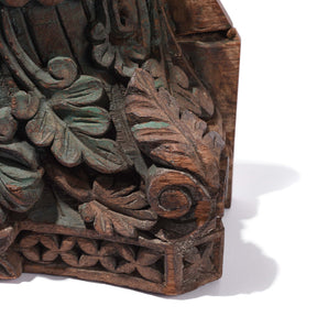 Carved Teak Capitols From Gujarat Various Colours - Late 19thC