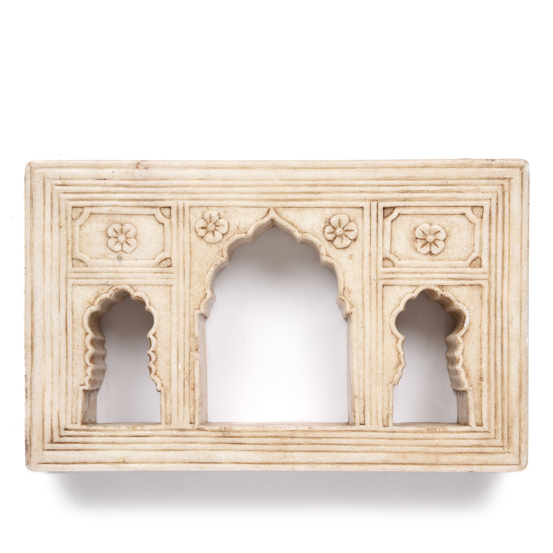 Mughal Style White Marble Lamp Niche