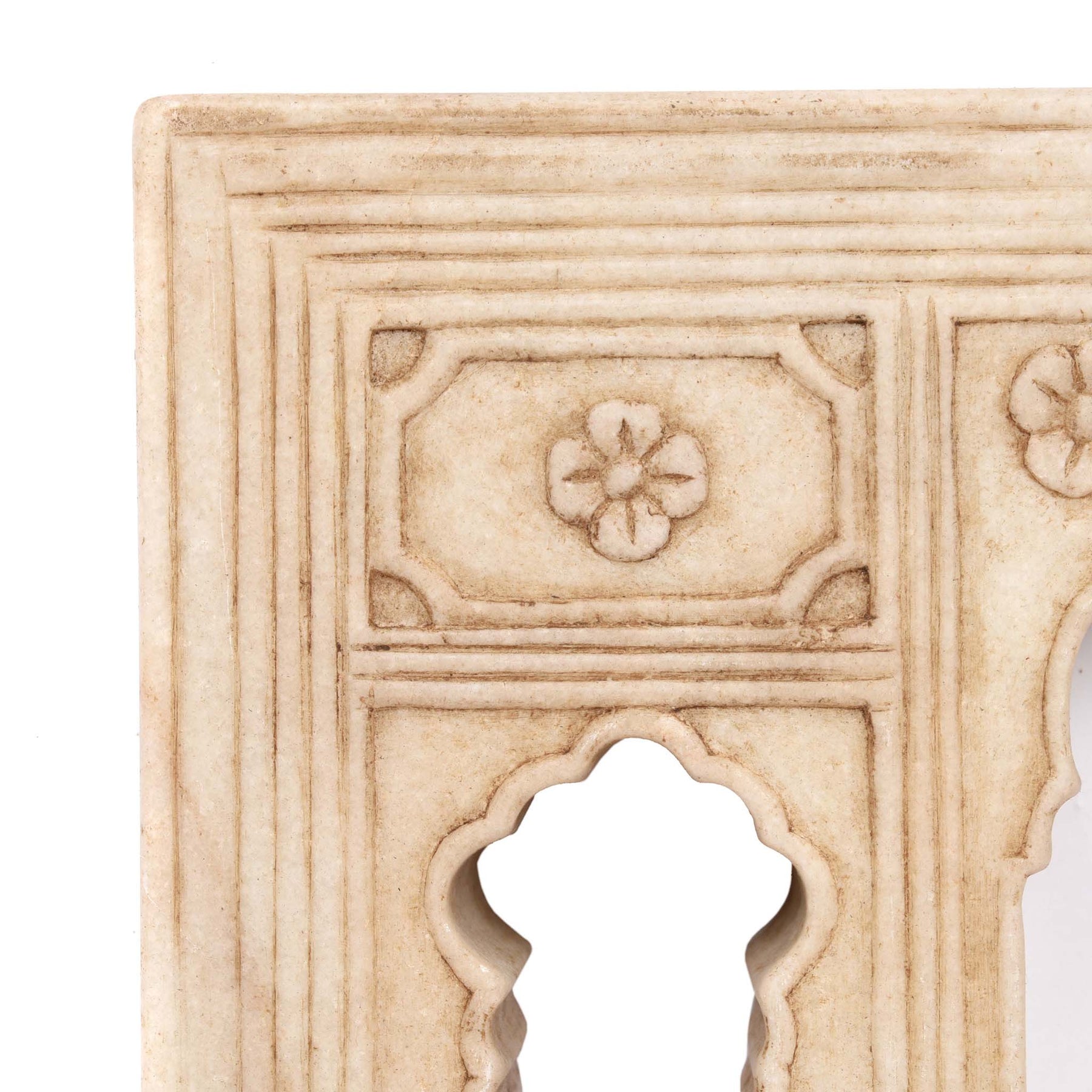 Mughal Style White Marble Lamp Niche - Double Sided