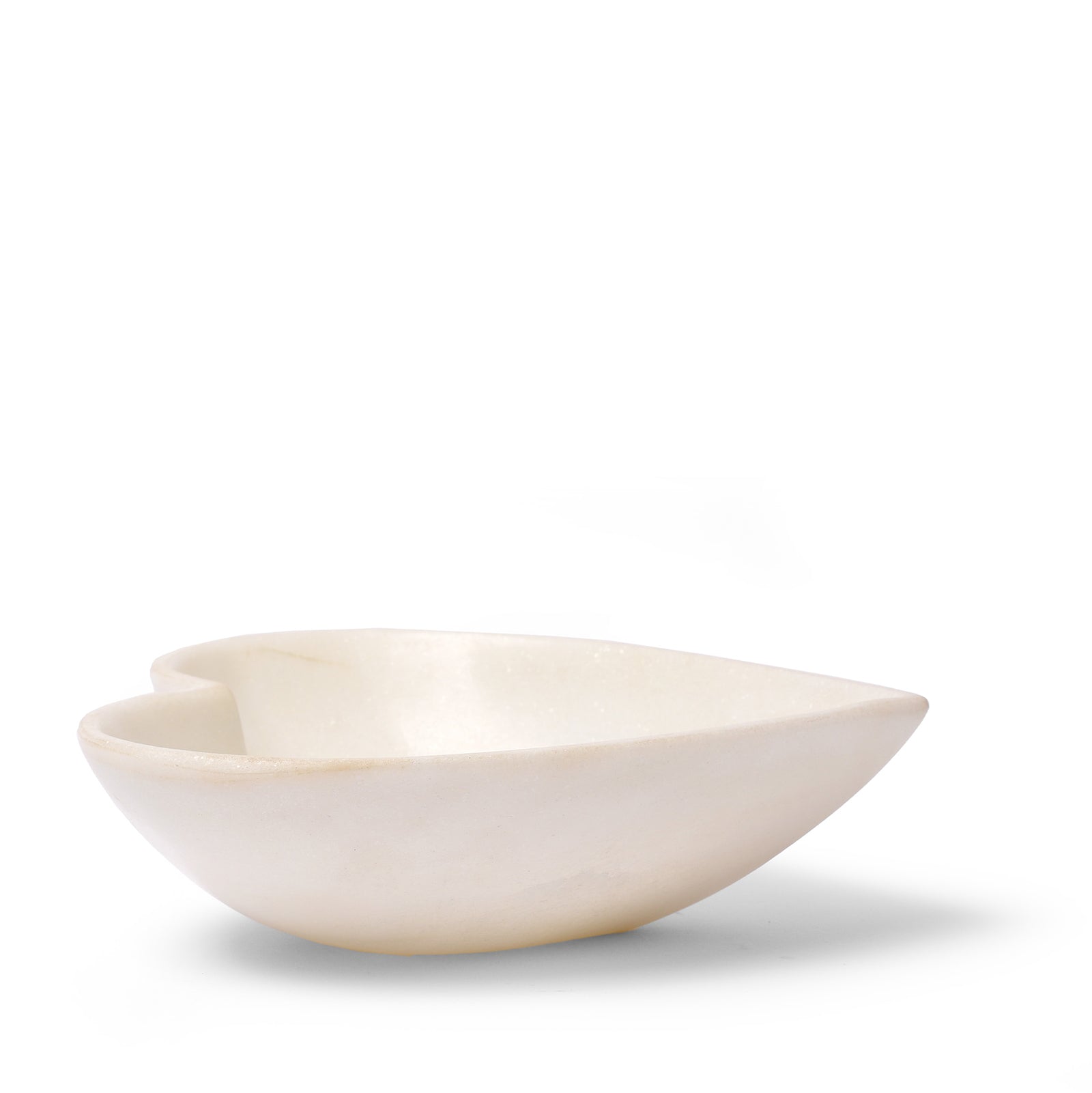 Hand Carved White Marble Heart Shaped Bowl