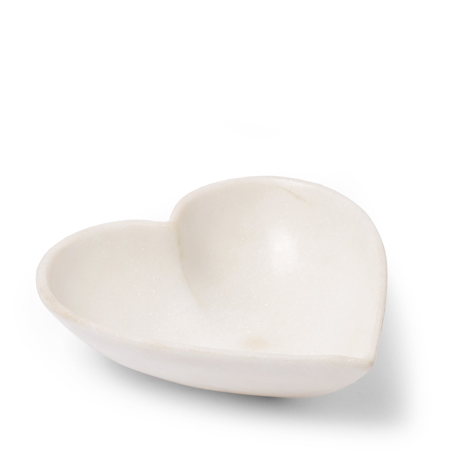 Hand Carved White Marble Heart Shaped Bowl