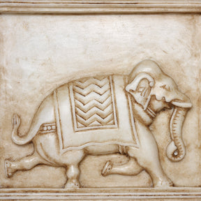 White Marble Mughal Style Elephant Panel