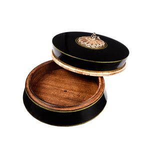 Indian Black Lacquer Pot