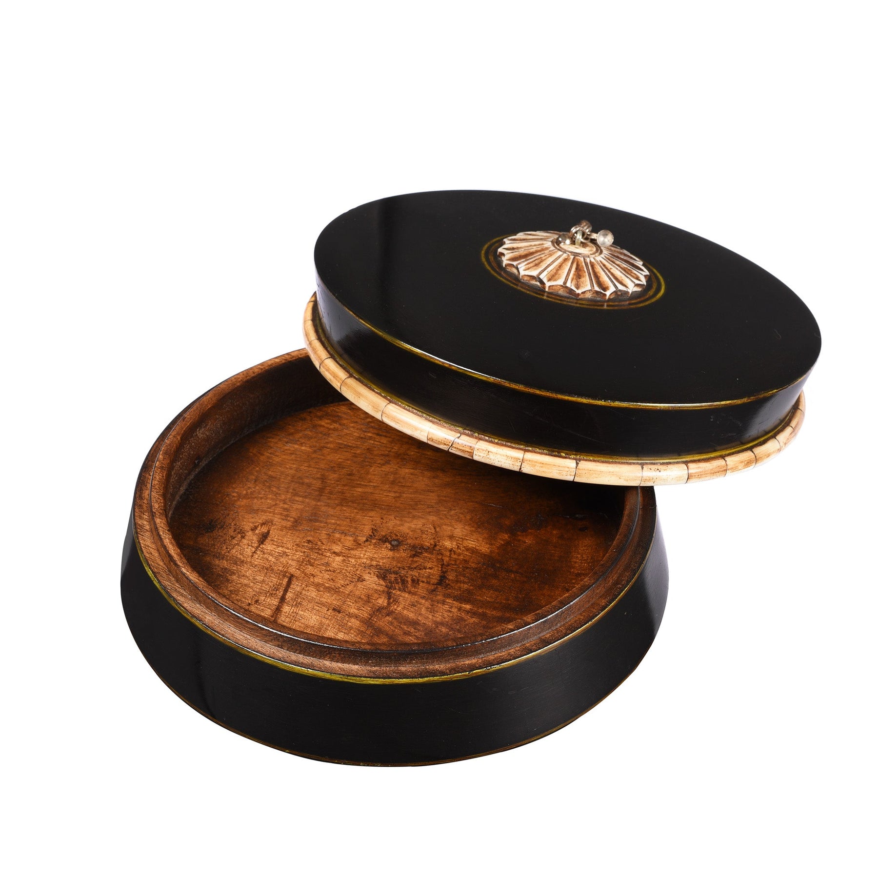 Indian Black Lacquer Pot