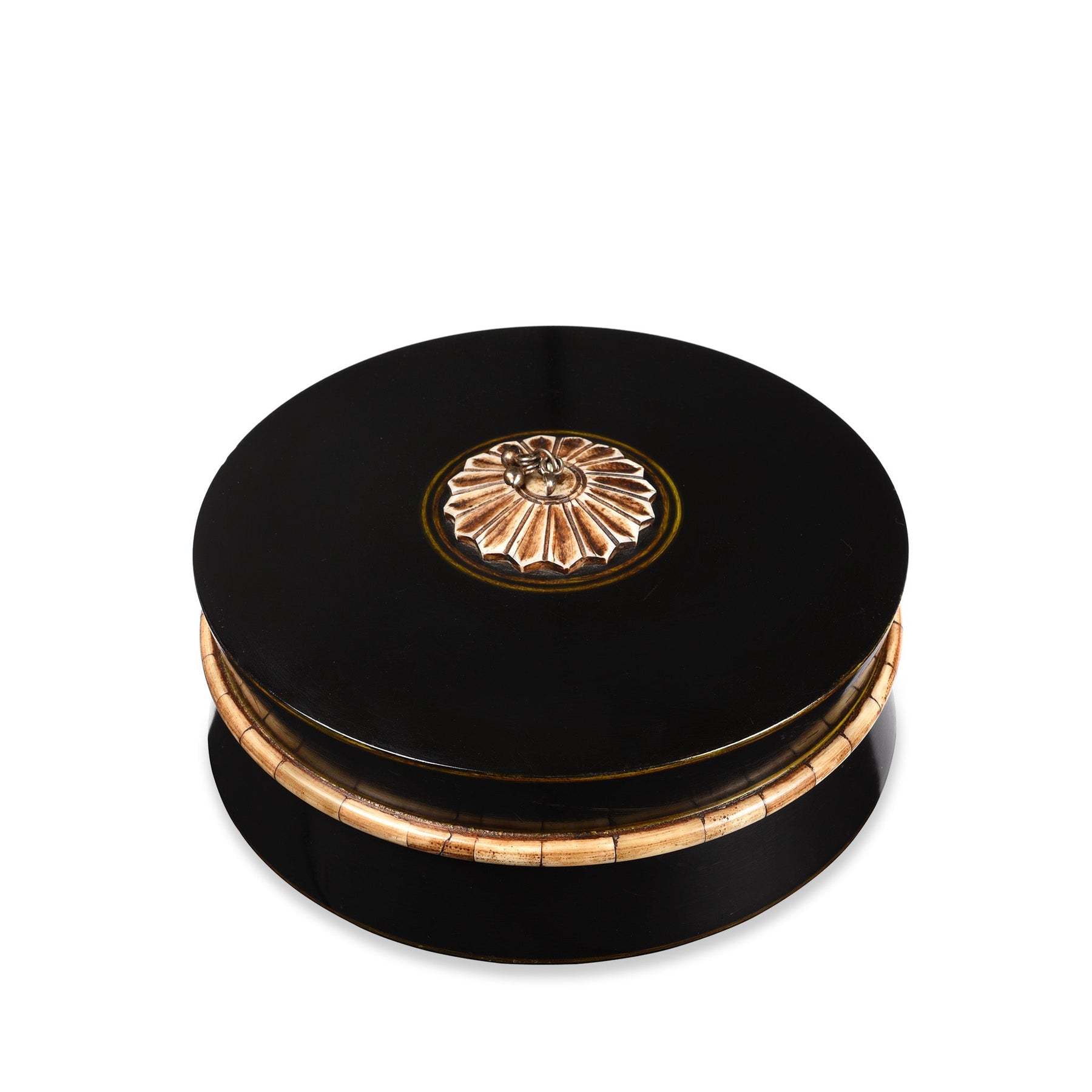 Indian Black Lacquer Pot