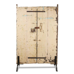 Old Painted Indian Door From Gujarat - 19thC