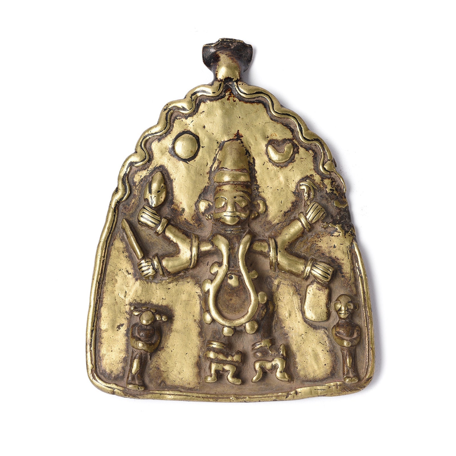 Bronze Votive Panel Of Virabhadra From Deccan - Early 19th Century