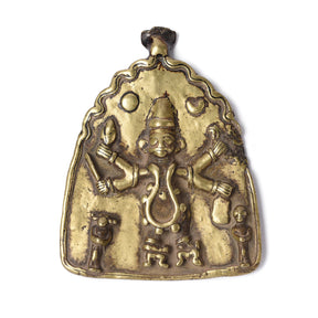 Bronze Votive Panel Of Virabhadra From Deccan - Early 19th Century