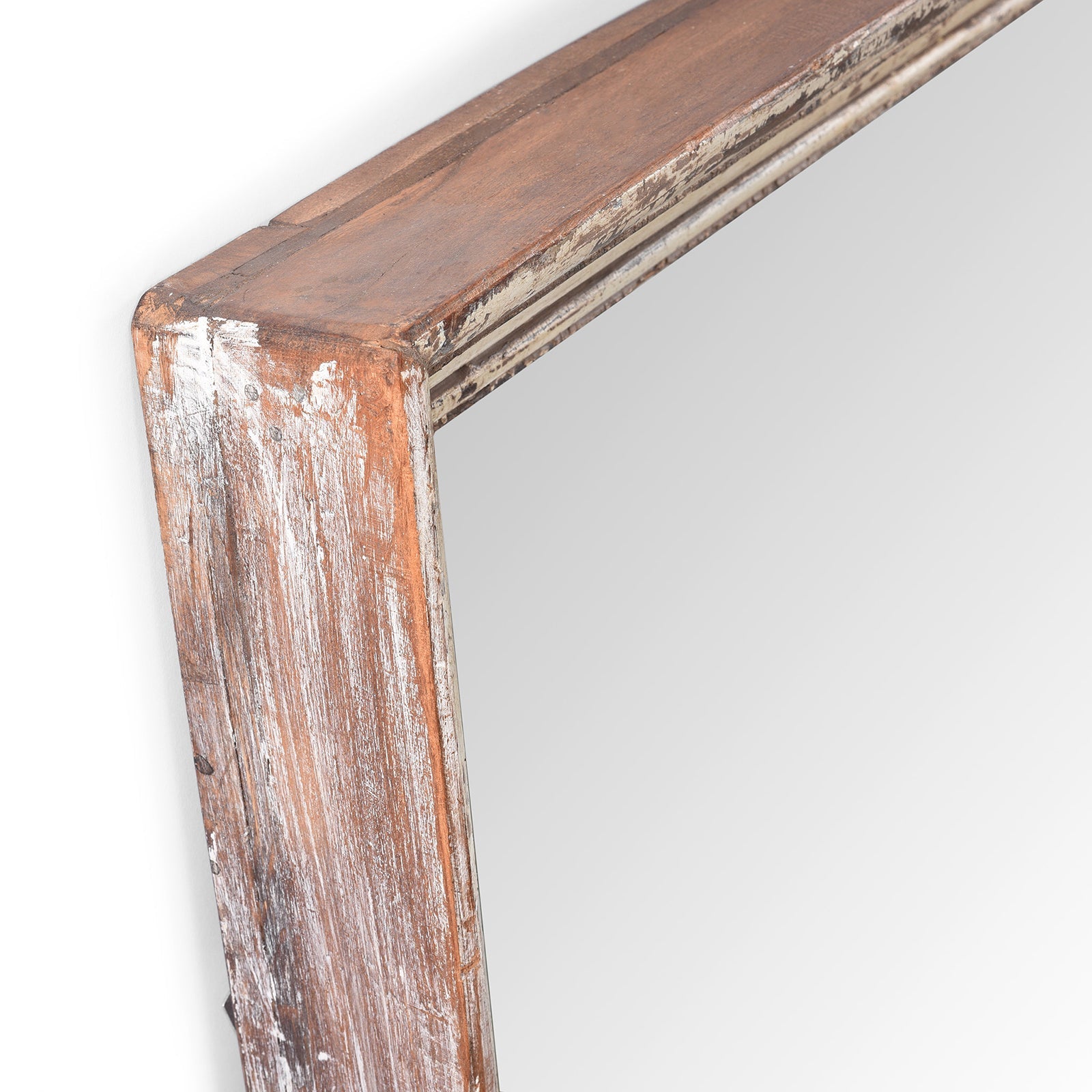Rustic Cream Painted Indian Mirror (92 x 182 cms)