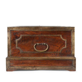 Brass Bound Rosewood Jewellery Box From Kerala - 18th Century