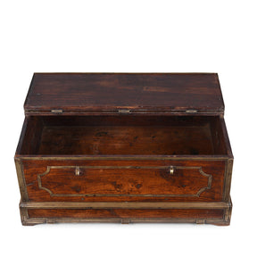 Brass Bound Rosewood Jewellery Box From Kerala - 18th Century