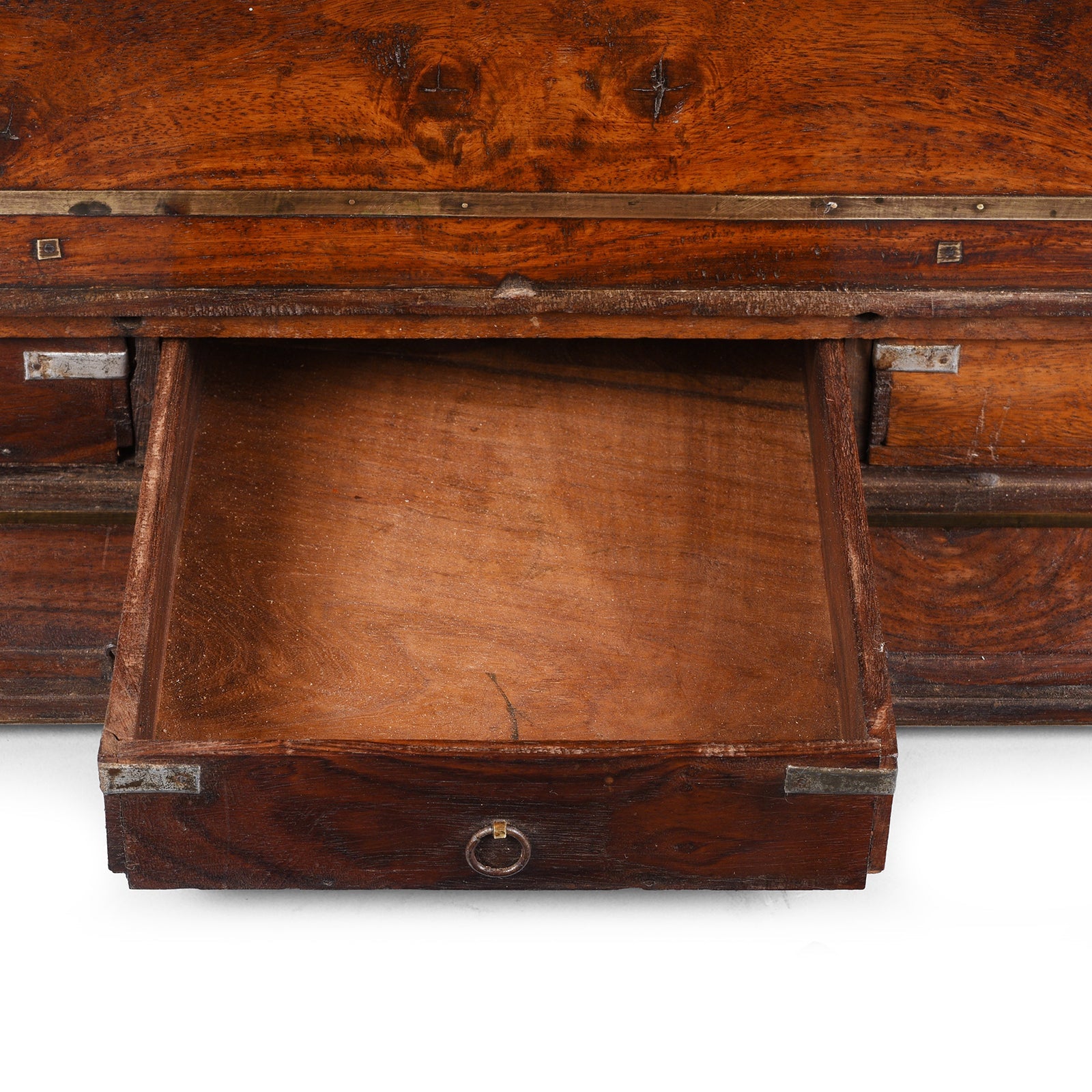 Brass Bound Rosewood Jewellery Box From Kerala - 18th Century