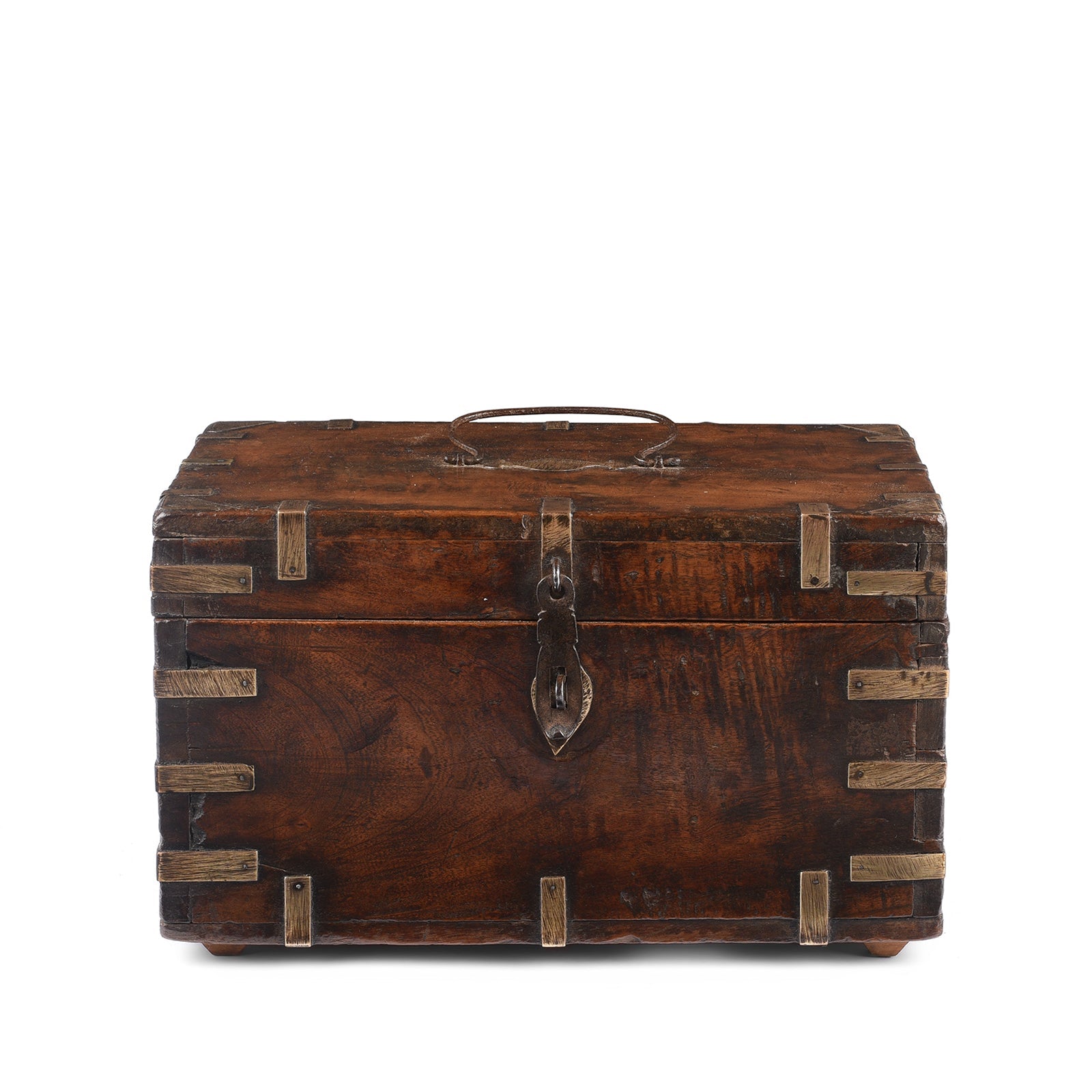 Brass Bound Jewellery Box From Rajasthan - 19th Century