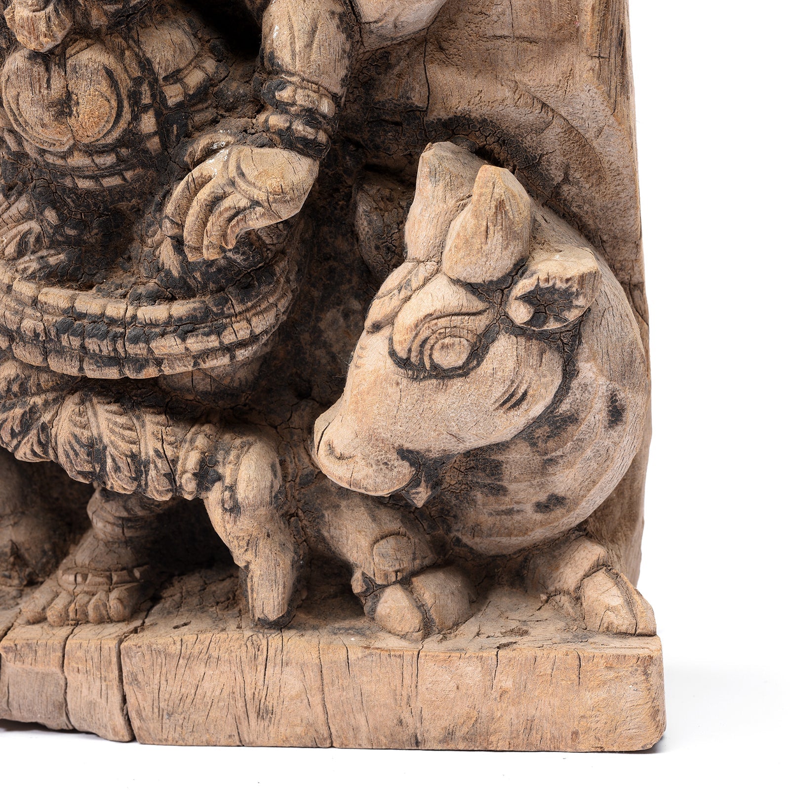 Indian Chariot Carving of Shiva Riding a Nandi - 18thC