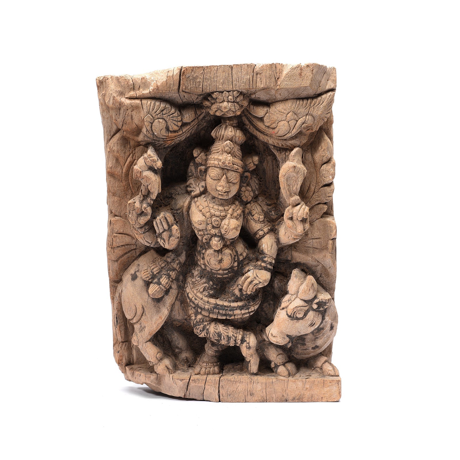 Indian Chariot Carving of Shiva Riding a Nandi - 18thC