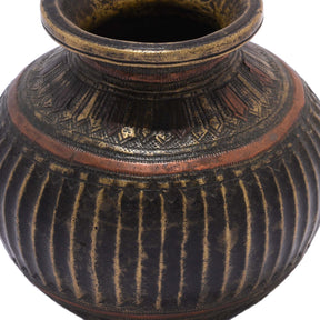 Brass And Copper Holy Water Pot -19thC