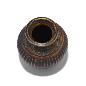 Brass And Copper Holy Water Pot -19thC