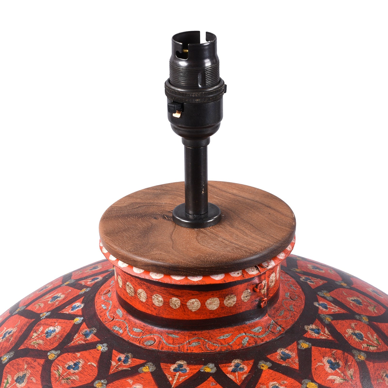 Painted Indian Matka Table Lamp