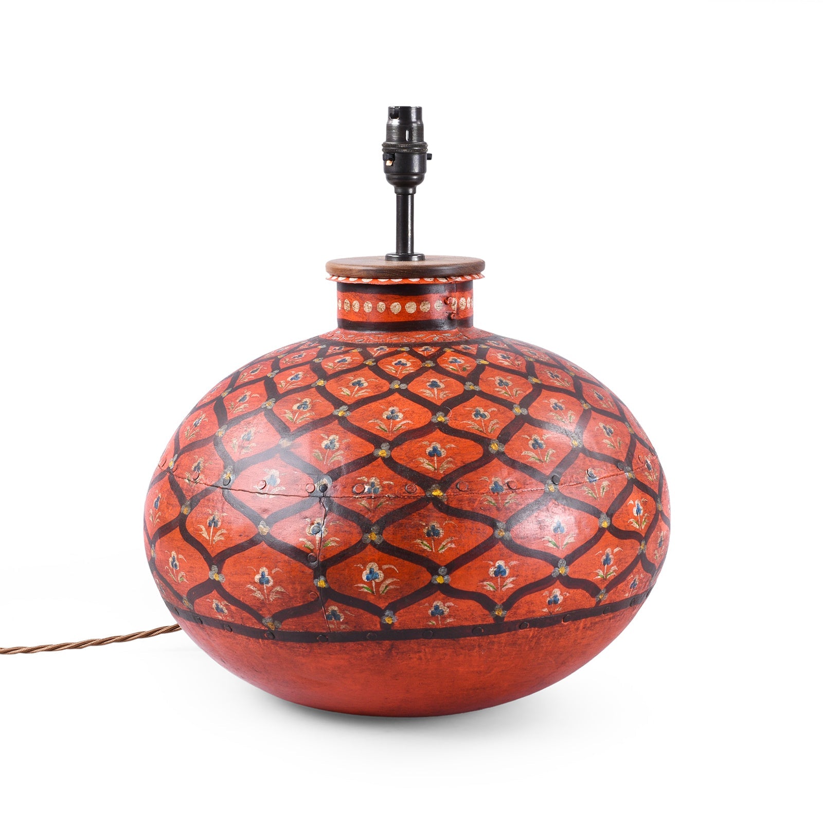 Painted Indian Matka Table Lamp