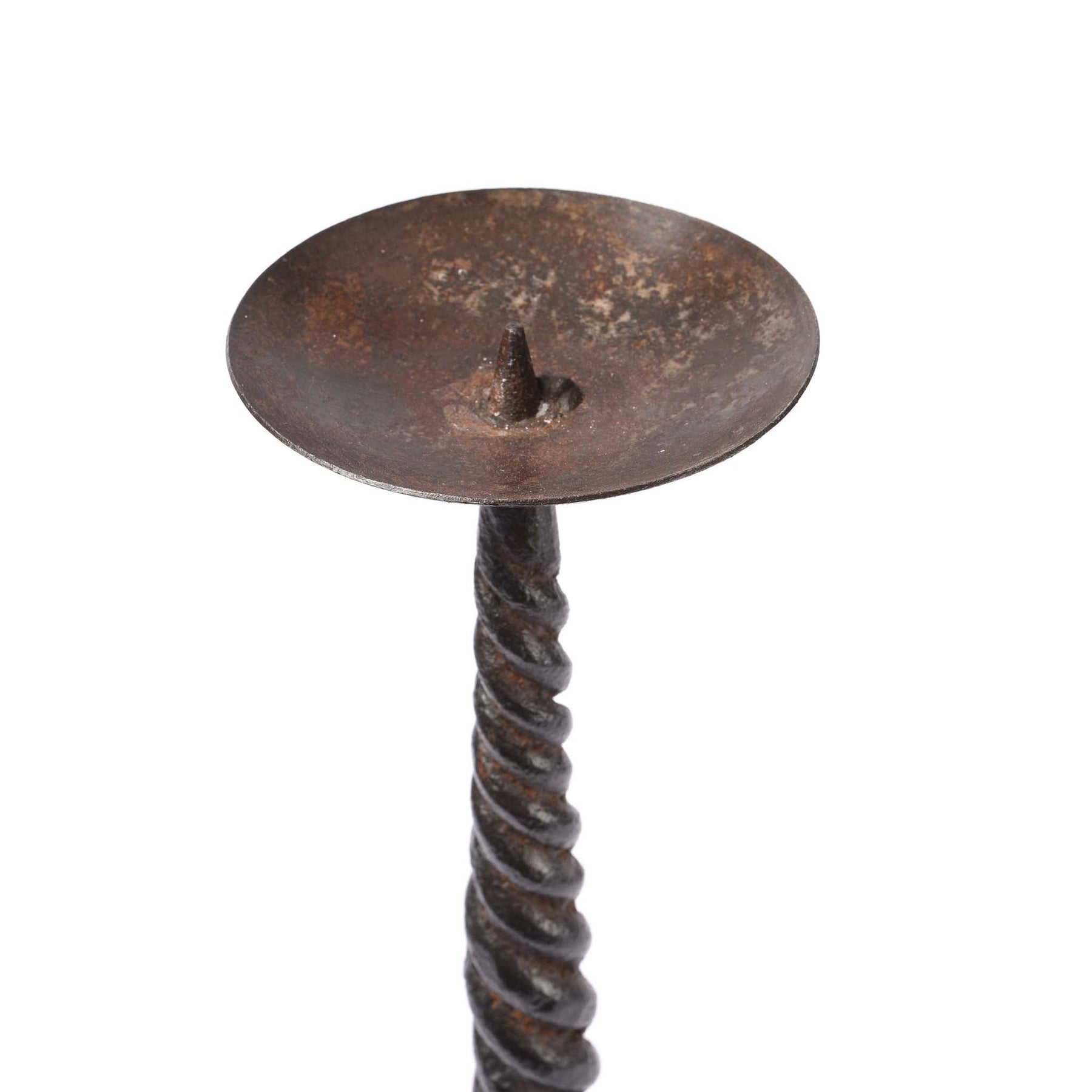 Twisted Iron Candlestick From Rajasthan
