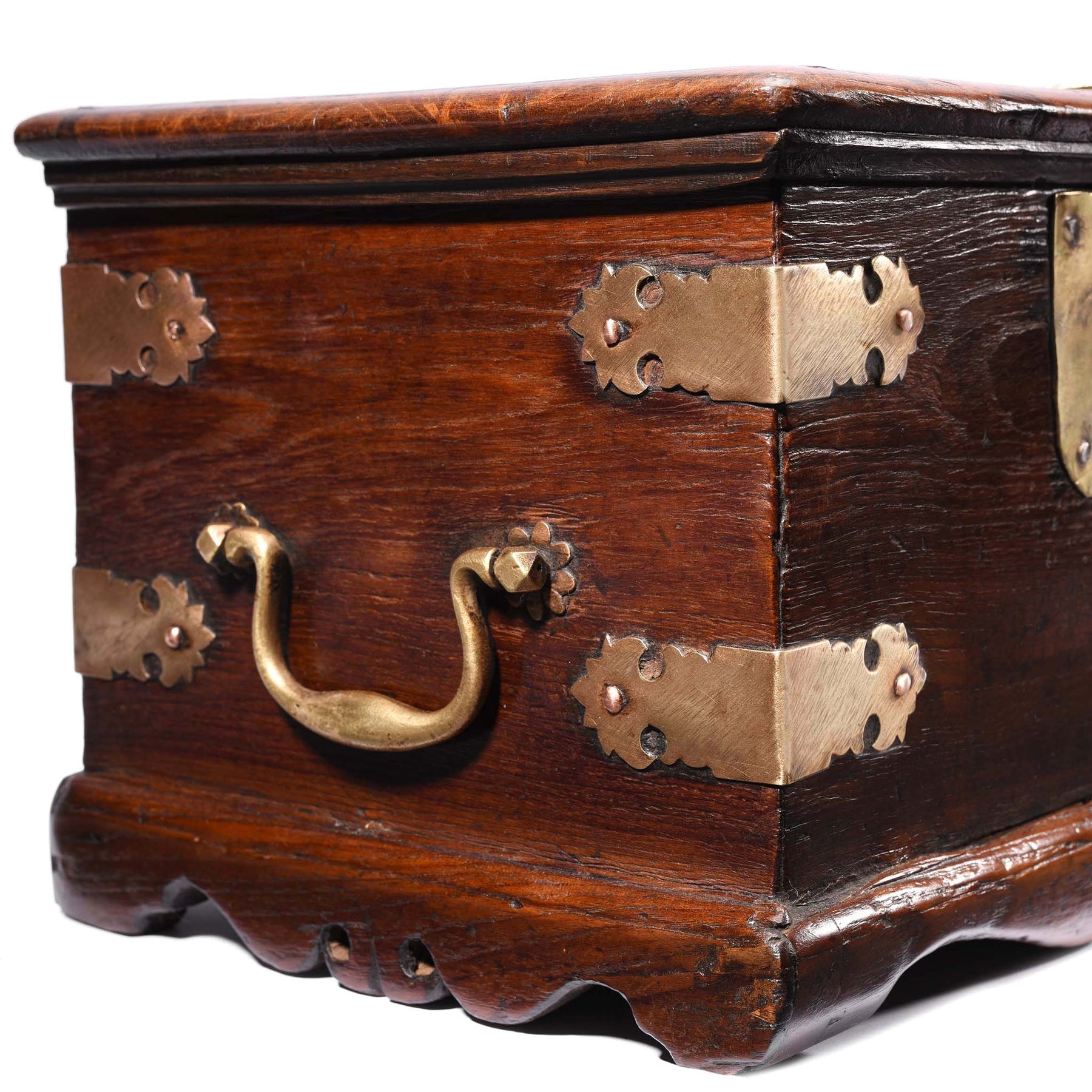 Brass Bound Teak Chest - 19thC