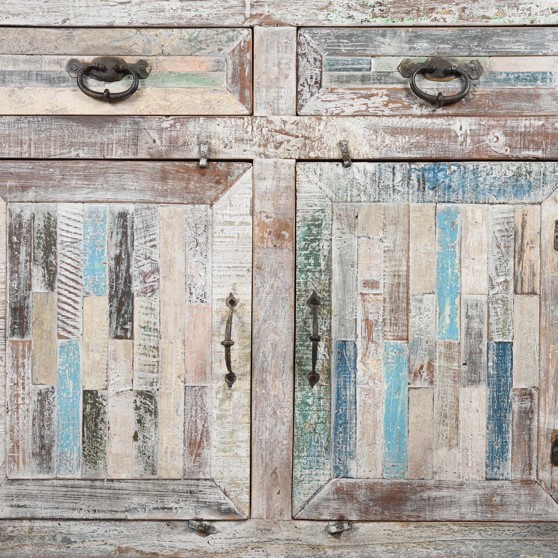 Reclaimed Teakwood Sideboard With Painted Finish