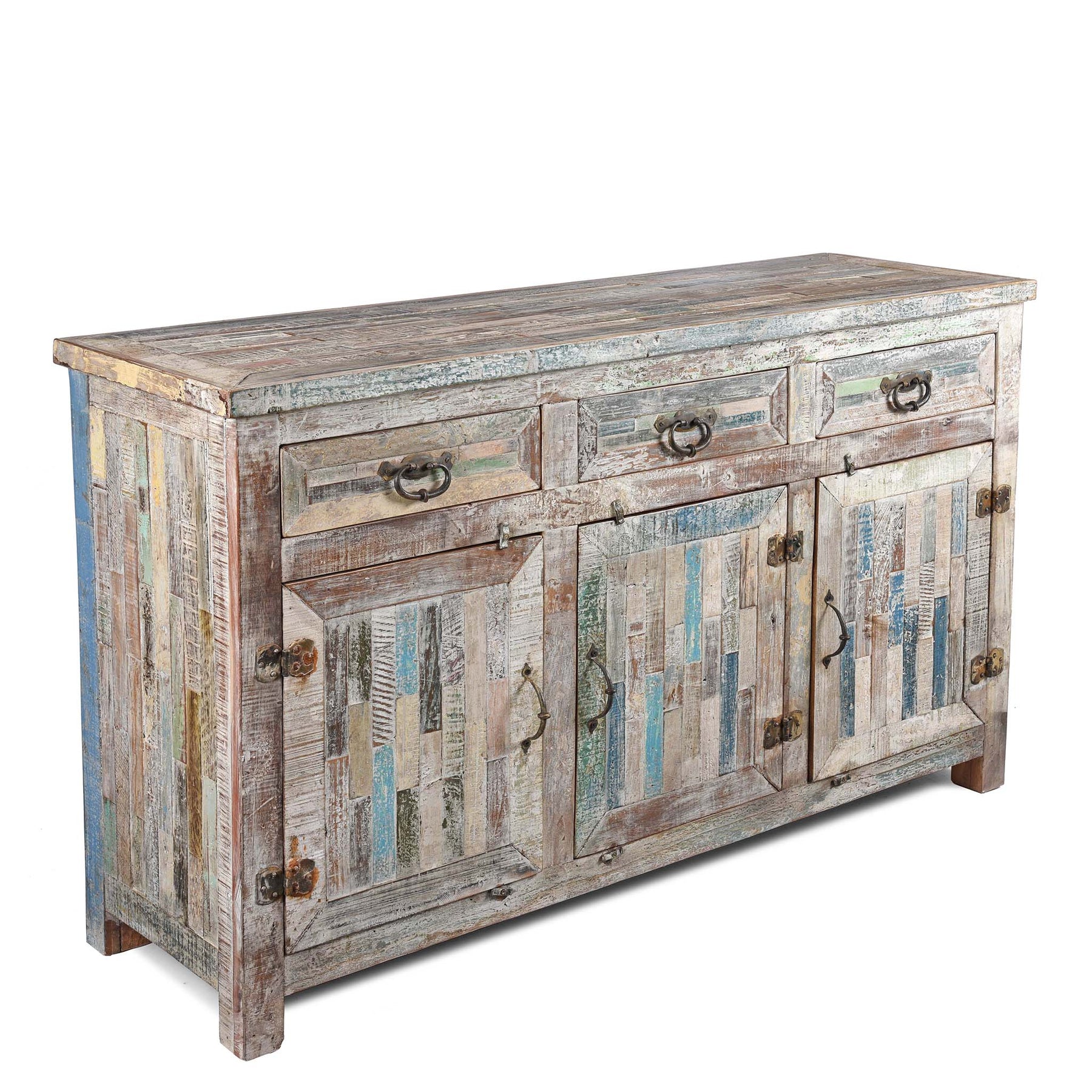Reclaimed Teakwood Sideboard With Painted Finish
