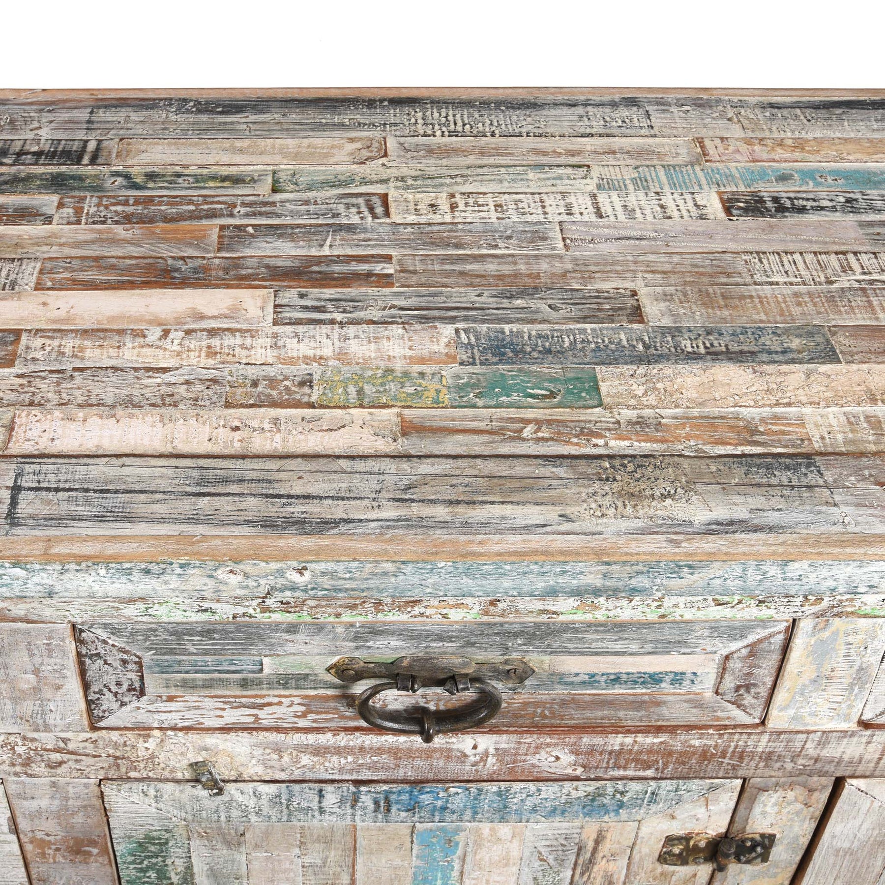 Reclaimed Teakwood Sideboard With Painted Finish