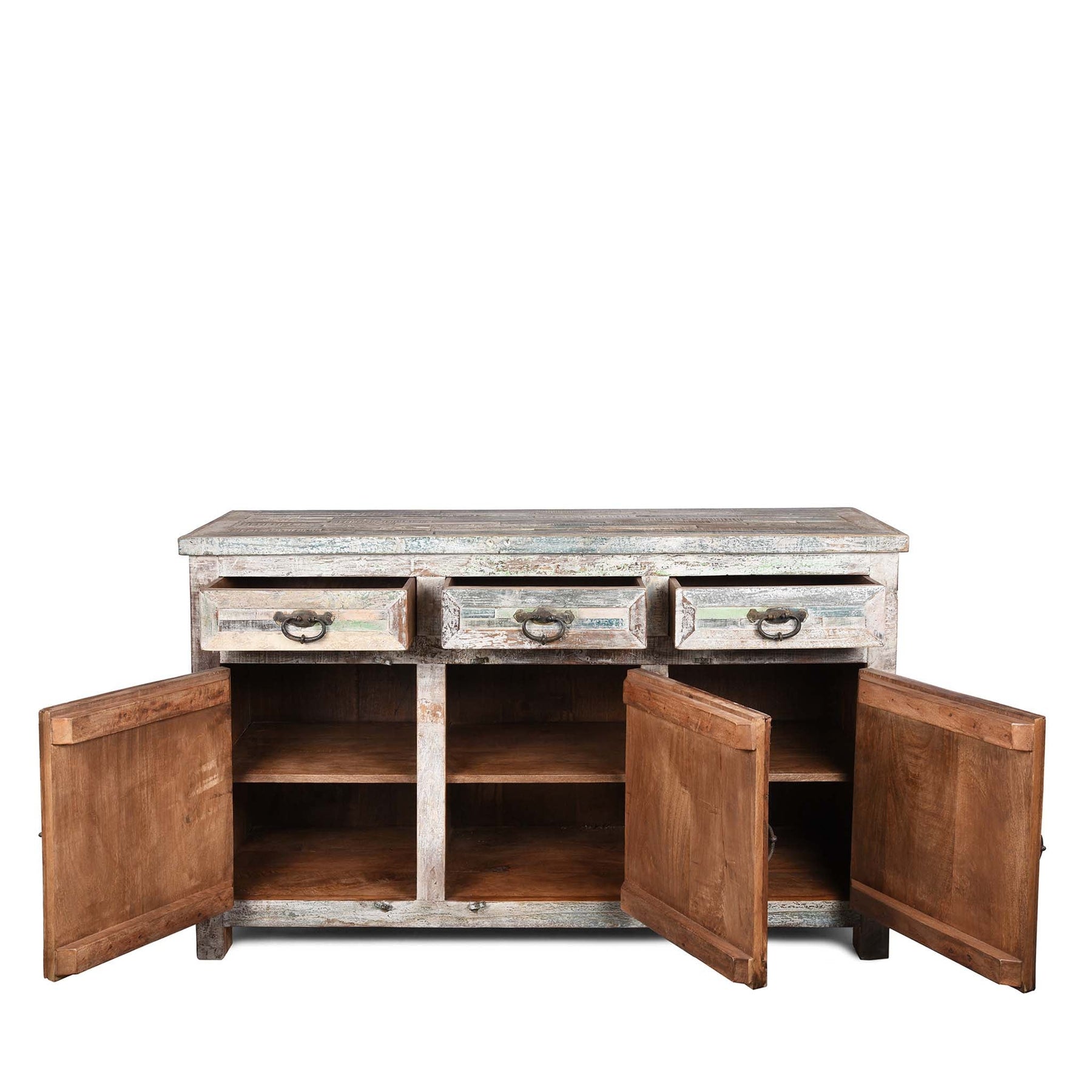 Reclaimed Teakwood Sideboard With Painted Finish