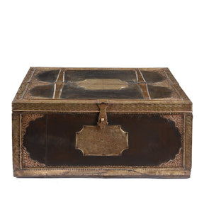 Brass & Iron Trousseau Box From Shekhawati - 19th Century