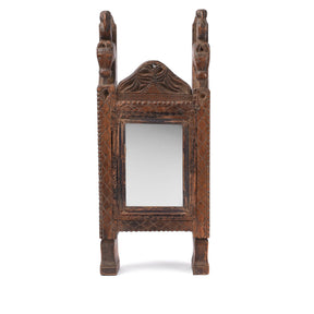 Old Teak Tribal Mirror From Banswara - Early 20thC