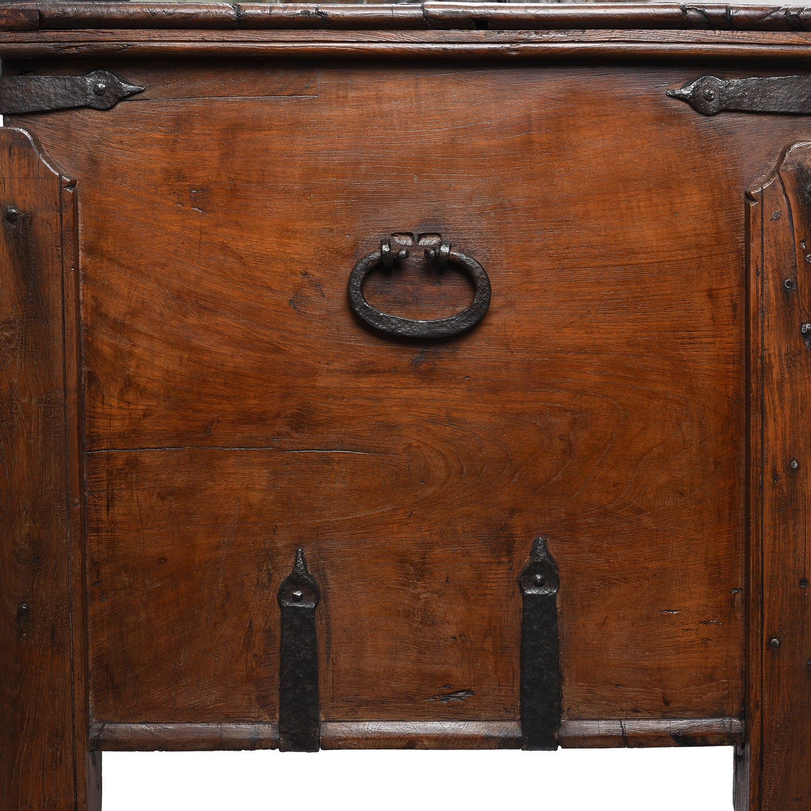 Iron Bound Teak Merchant Chest From Goa - 19th Century